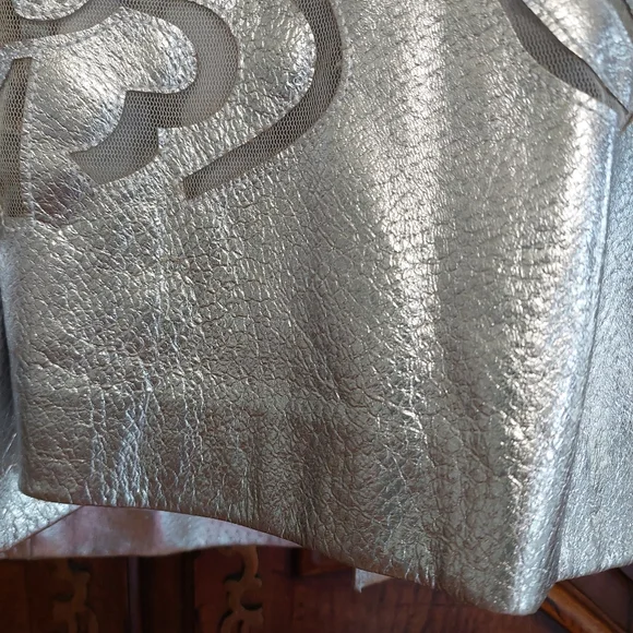 Chico's Siver cut out vegan leather blazer - Picture 5 of 8